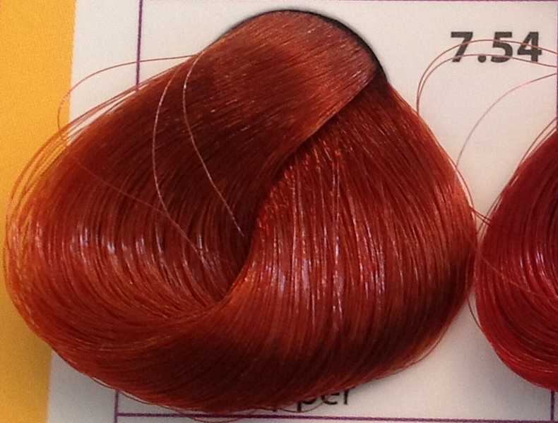 Крем-краска уход для волос 7.54 Средне-русый красно-медный, 100 мл. от магазина HairKiss