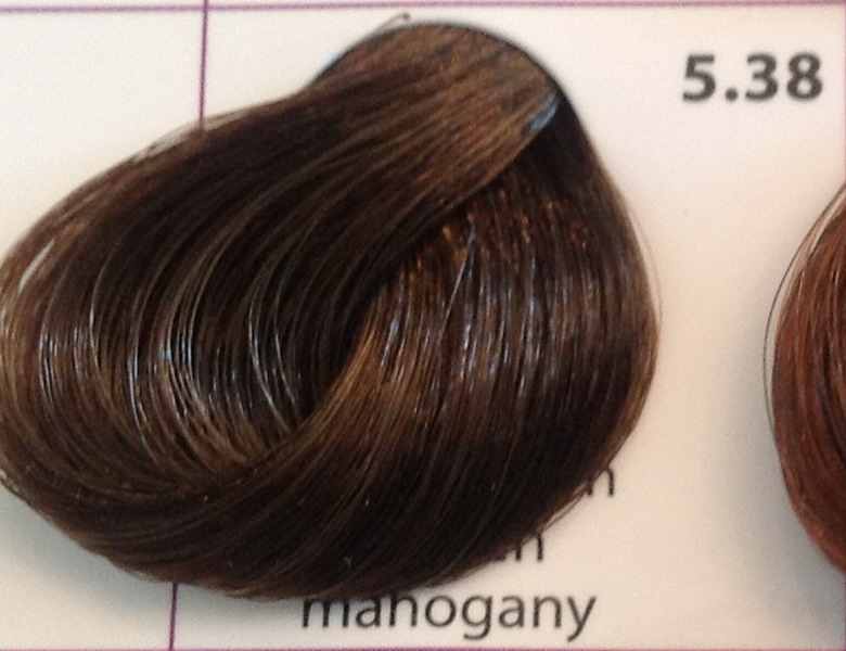 Крем-краска уход для волос 5.38 Светлый шатен золотистый махагон, 100 мл. от магазина HairKiss
